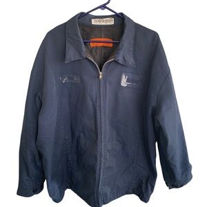 Vintage Cintas Workwear Coat Garage Jacket Size XXL Blue Full Zip